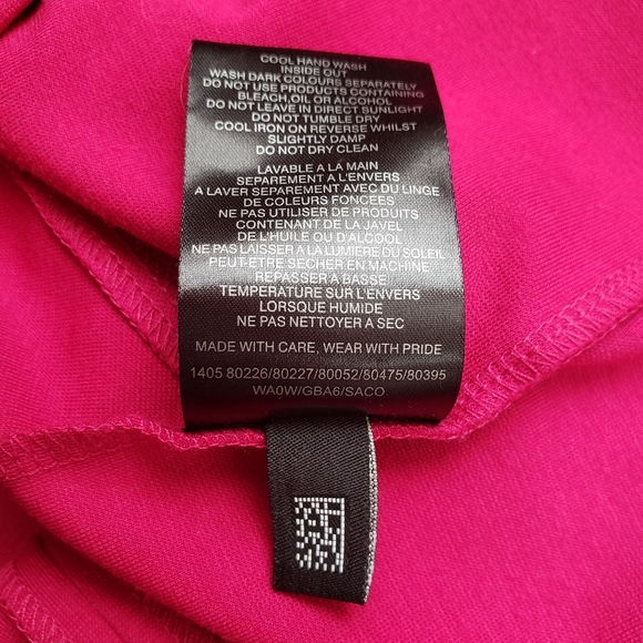 Ted Baker London Saco Pink Magenta V-Neck Sheath Dress 3/4 Sleeve Size 8 - Picture 13 of 14